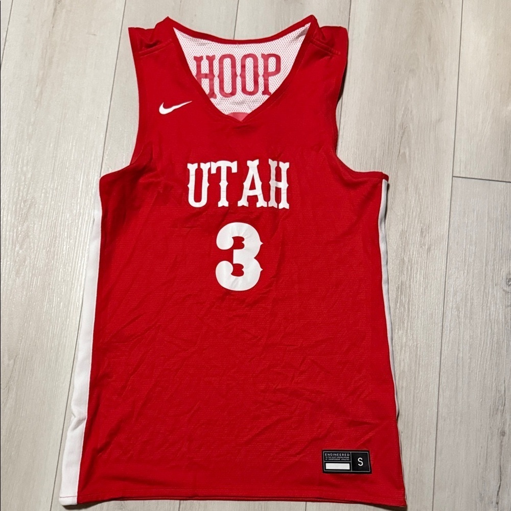 Nike Reversible Red & White Utah Basketball Jersey #3 Never Worn